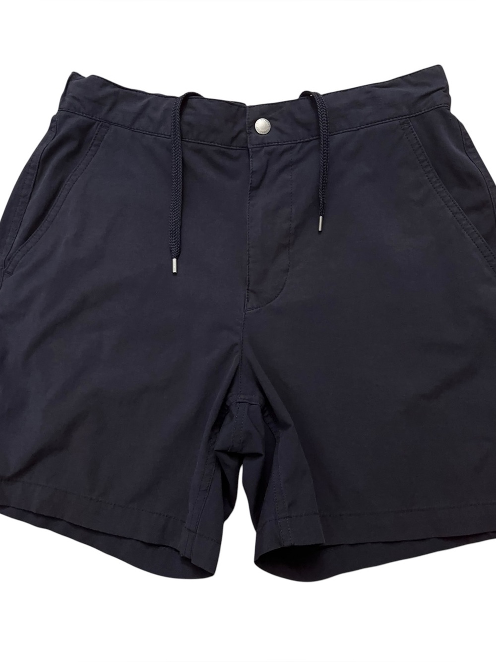 Buck Mason Deck Shorts Mens 31 Hybrid Drawcord 8" Water Repellent Steel Blue